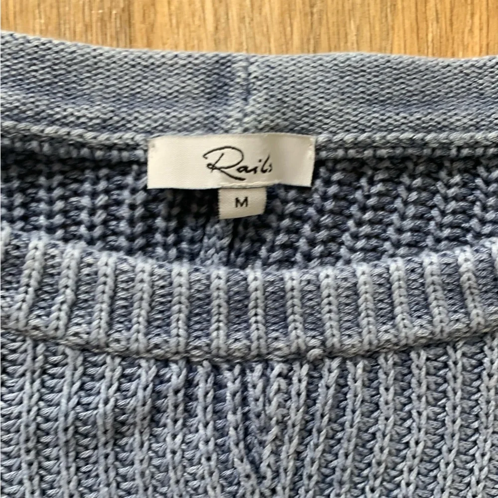 Rails Elsa Vintage Blue Knit Sweater Cropped Crop Medium Slouchy Oversized Boxy - Picture 5 of 7
